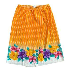 Vintage Floral Fiesta Wrap Skirt Sateen Sz M